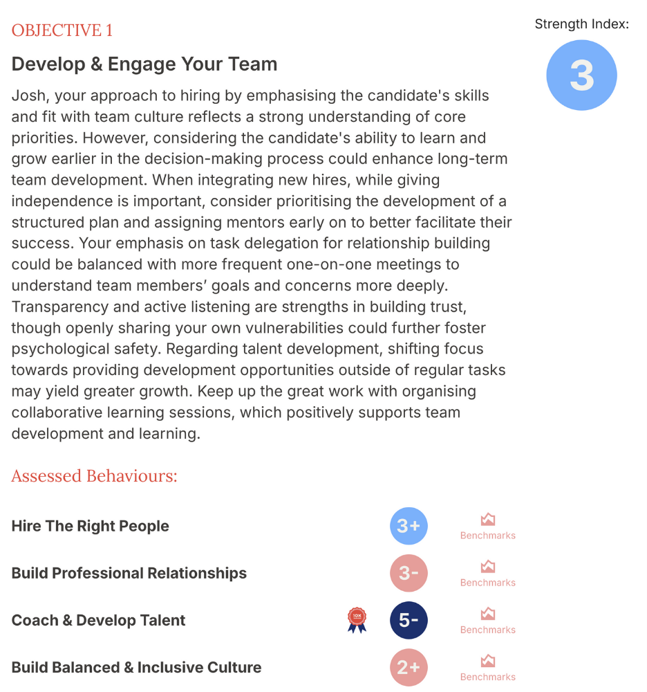 Competency scores example